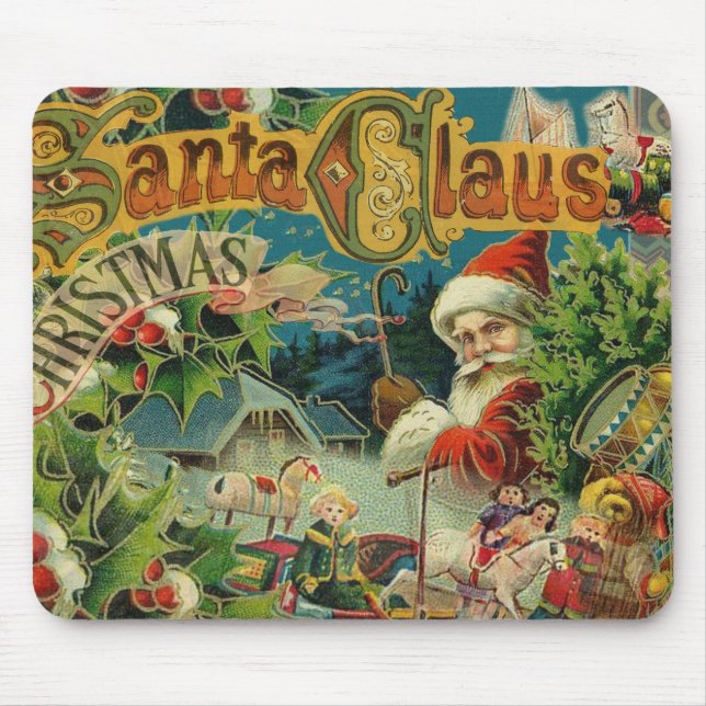 Christmas Santa Claus Antique Art Mouse Mat (Front)