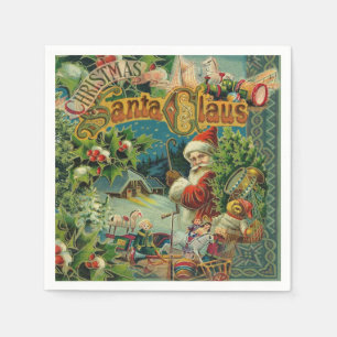 Christmas Santa Claus Antique Art Napkin