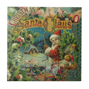 Christmas Santa Claus Antique Art Tile