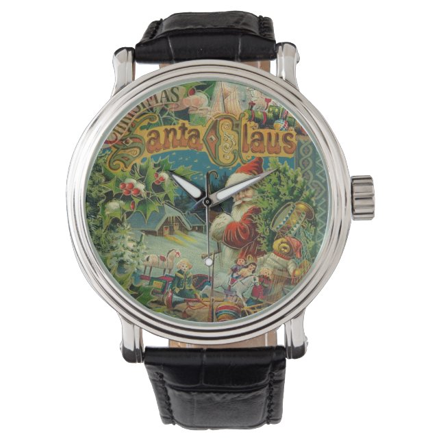 Christmas Santa Claus Antique Art Watch (Front)