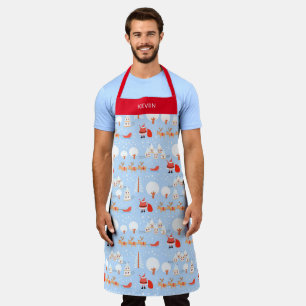 Christmas Santa Claus Apron w Name Large