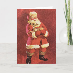 Christmas Santa Claus Baby Reindeer Personalise  Holiday Card