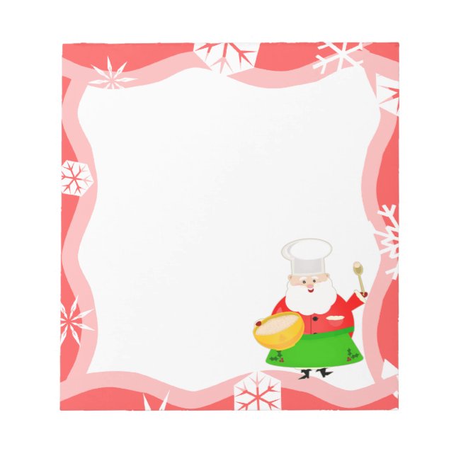 Christmas Santa Claus Baking Notepad (Front)