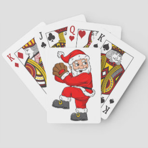 Christmas Santa Claus Baseball Catcher Boys Girls  Playing Cards