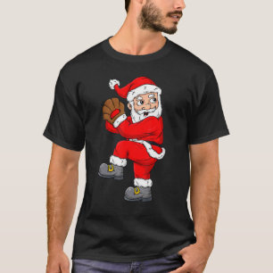 Christmas Santa Claus Baseball Pitcher Boys Kids T T-Shirt