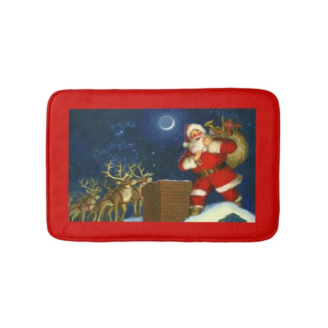 Christmas Santa Claus Bath Mat Red (Front)