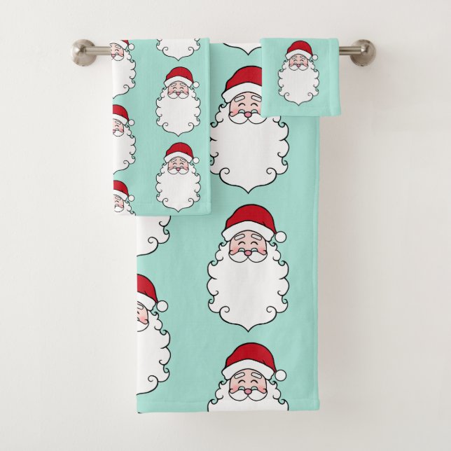 Christmas Santa Claus Bath Towels Set Gift (Insitu)