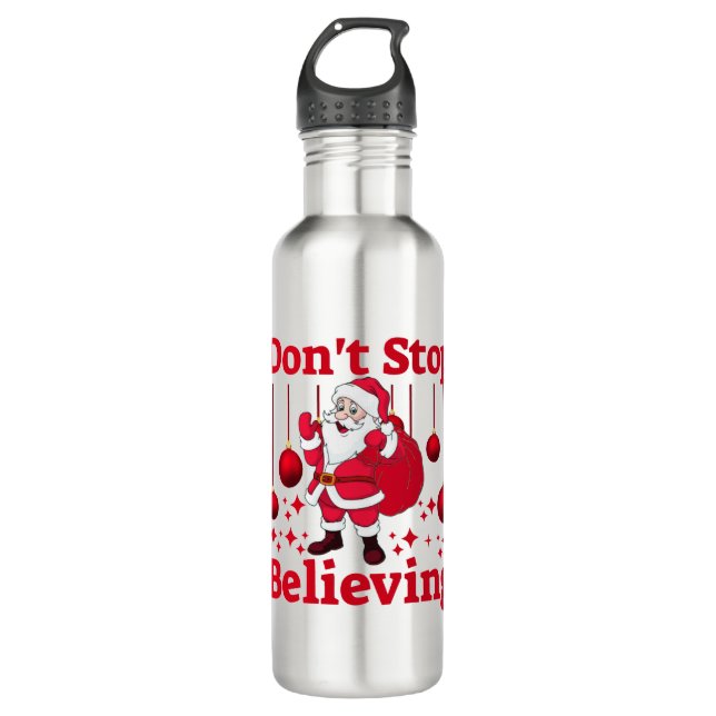 Christmas Santa Claus Believing 710 Ml Water Bottle (Front)