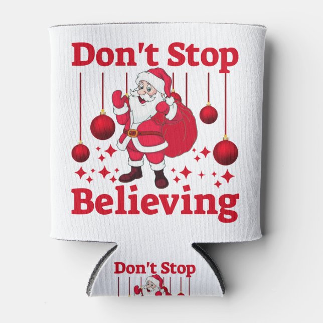 Christmas Santa Claus Believing Can Cooler (Front)