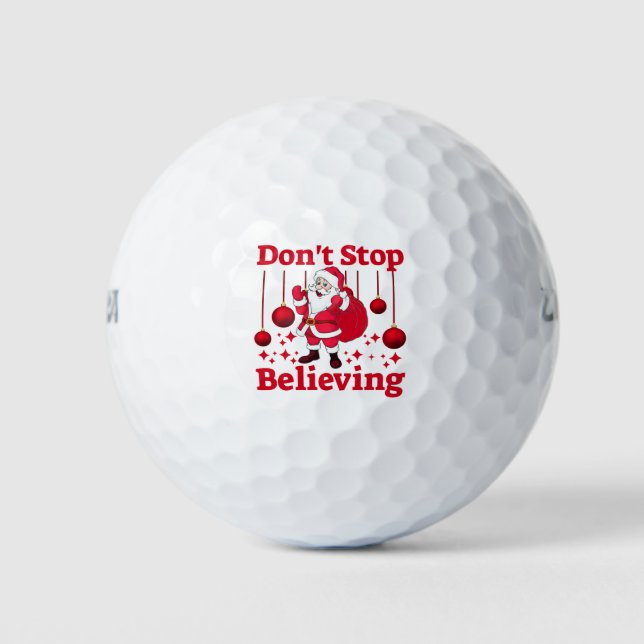 Christmas Santa Claus Believing Golf Balls (Front)