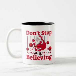 Christmas Santa Claus Believing Two-Tone Coffee Mug