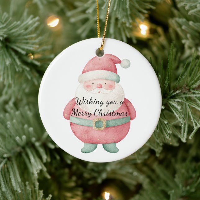 Christmas Santa Claus Ceramic Tree Decoration (Tree)