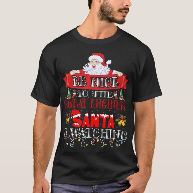 Christmas Santa Claus Combat Engineer Gift  T-Shirt (Front)