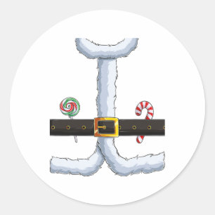 Christmas Santa Claus Costume Fun Santa Suit Xmas  Classic Round Sticker