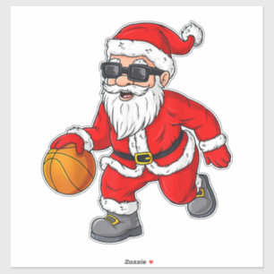 Christmas Santa Claus Dribbling A Basketball Boys 