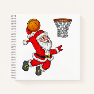Christmas Santa Claus Dunking A Basketball Funny X Notebook