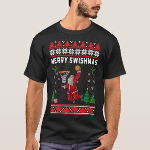 Christmas Santa Claus Dunking A Basketball T-Shirt