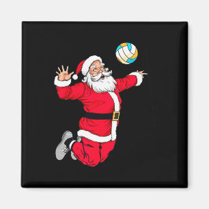 Christmas Santa Claus Dunking A Volleyball Funny X Magnet
