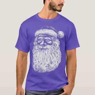 Christmas Santa Claus Face Beard Line Classic TShi T-Shirt