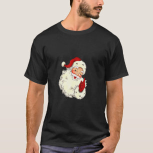 Christmas Santa Claus Face Cool Vintage Santa Hat T-Shirt