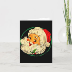 Christmas Santa Claus Face Old Fashioned Pajamas H Card