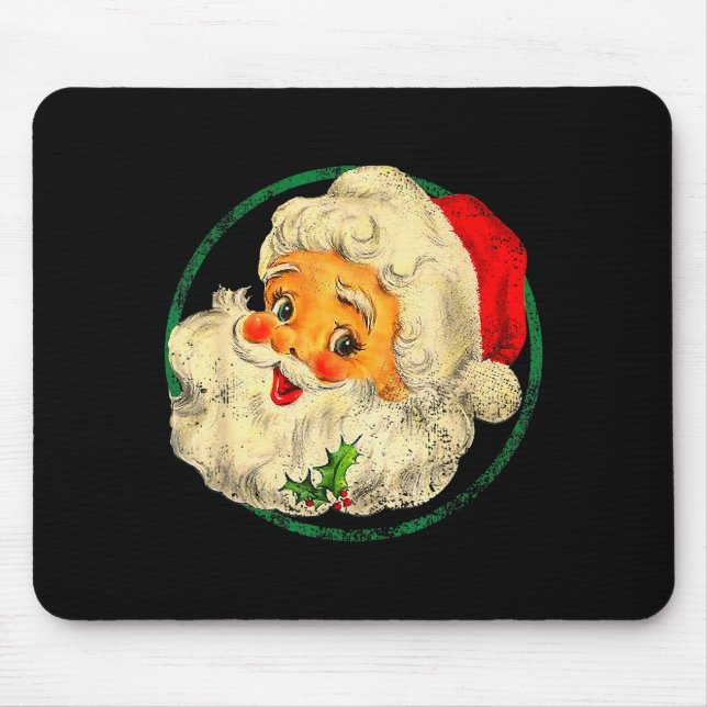 Christmas Santa Claus Face Old Fashioned Pajamas H Mouse Mat (Front)