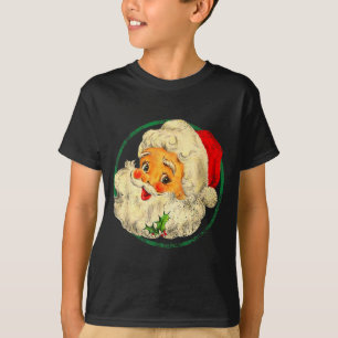 Christmas Santa Claus Face Old Fashioned Pajamas H T-Shirt
