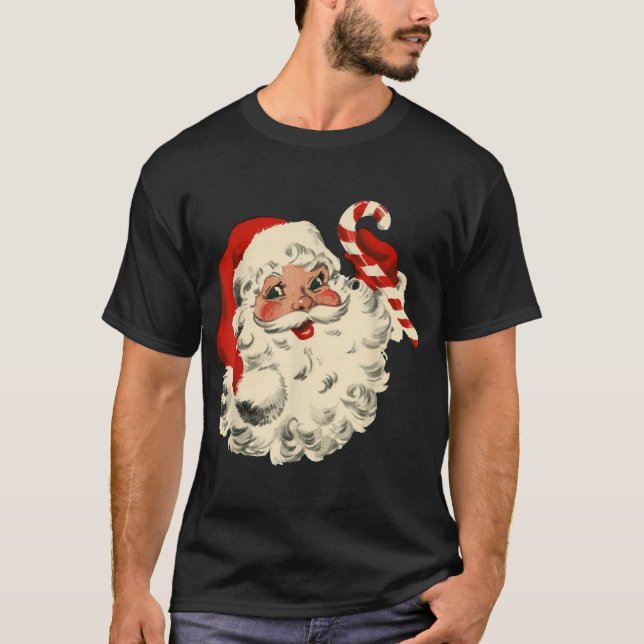 Christmas Santa Claus Face Old Fashioned Xmas  T-Shirt (Front)