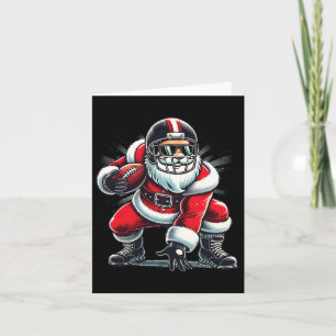 Christmas Santa Claus Football Lineman Quarterback Card