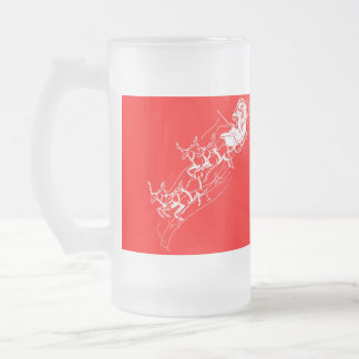Christmas: Santa Claus - Frosted Glass Beer Mug