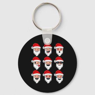 Christmas Santa Claus Fun Faces Boys Girls Kids Xm Key Ring