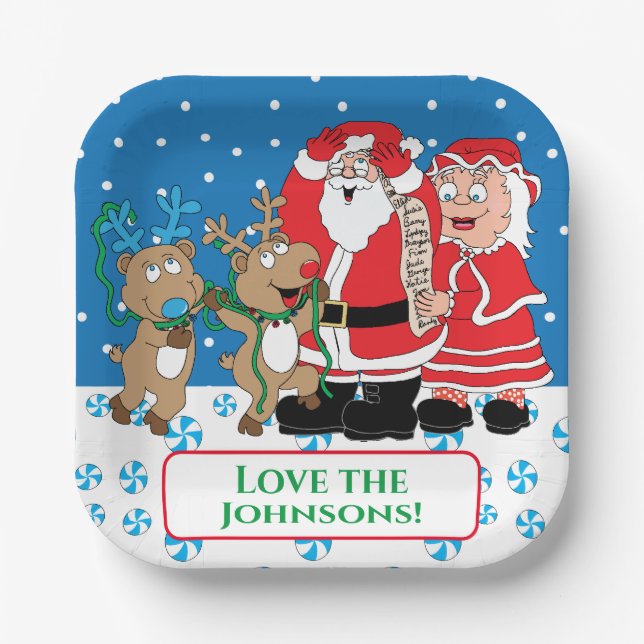 Christmas Santa Claus Fun Paper Plate (Front)