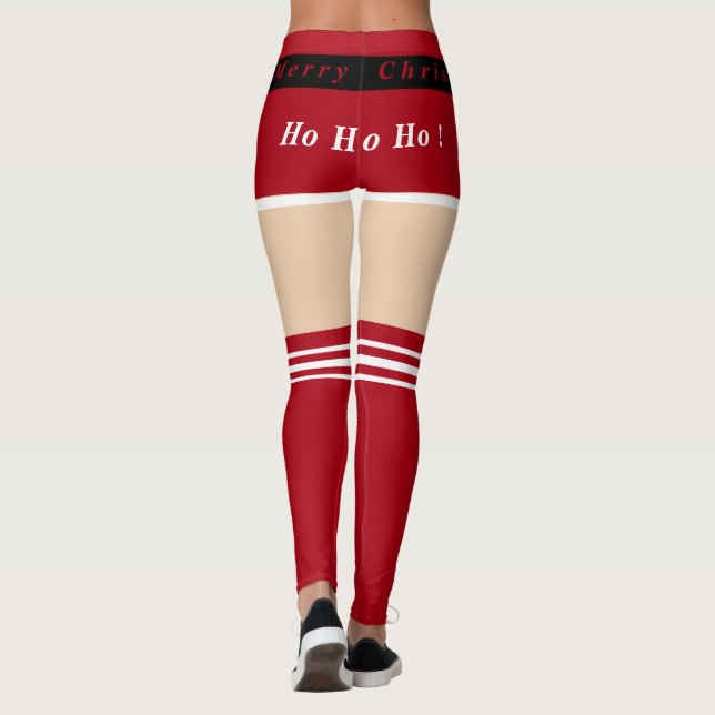 Christmas Santa Claus Funny Leggings (Back)