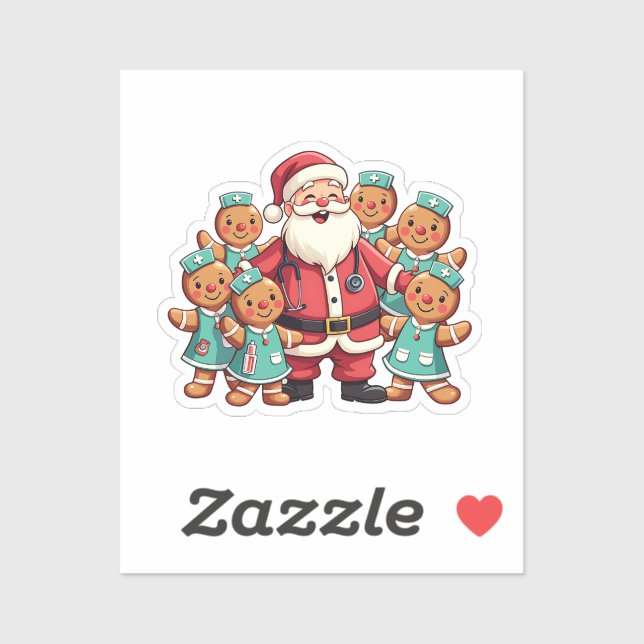 Christmas Santa Claus Gingerbread Nurses  (Sheet)