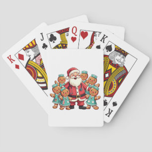 Christmas Santa Claus Gingerbread Nurses  Playing Cards