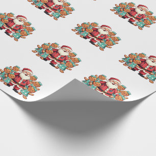 Christmas Santa Claus Gingerbread Nurses Wrapping Paper