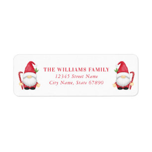 Christmas Santa Claus Gnome Return Address Labels