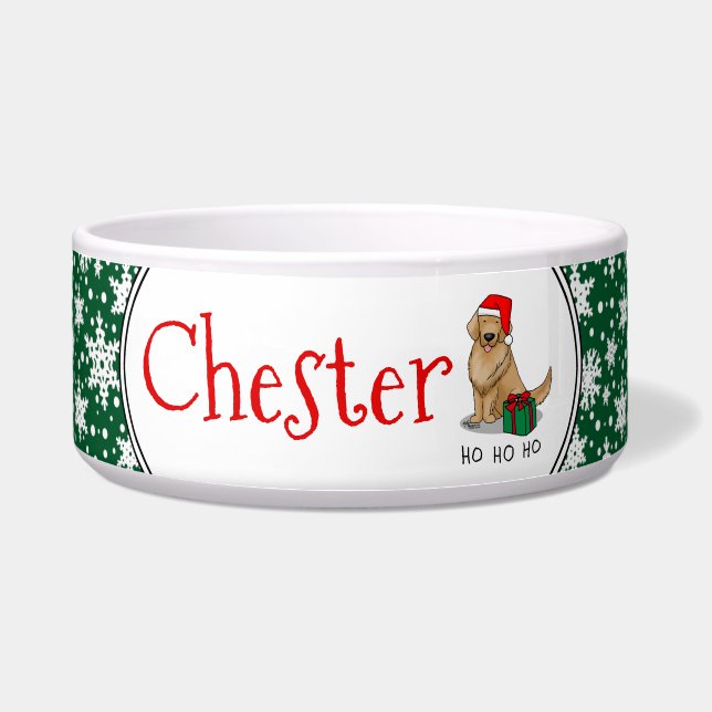Christmas Santa Claus Golden Retriever Dog Cute (Front)
