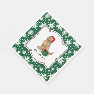 Christmas Santa Claus Golden Retriever Dog Cute Napkin