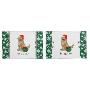 Christmas Santa Claus Golden Retriever Dog Cute Pillowcase