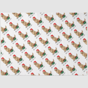 Christmas Santa Claus Golden Retriever Dog Cute Tissue Paper