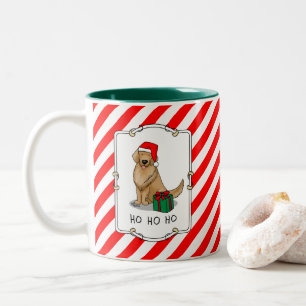 Christmas Santa Claus Golden Retriever Dog Cute Two-Tone Coffee Mug