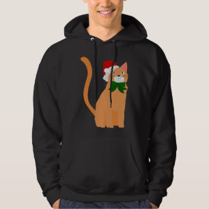 christmas santa claus hat orange cat hoodie