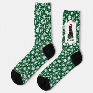 Christmas Santa Claus Hat Rottweiler Dog Cute Socks