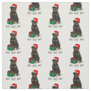 Christmas Santa Claus Hat Rottweiler Dog Funny Fabric