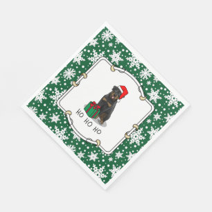 Christmas Santa Claus Hat Rottweiler Dog Funny Napkin