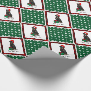 Christmas Santa Claus Hat Rottweiler Dog Funny Wrapping Paper