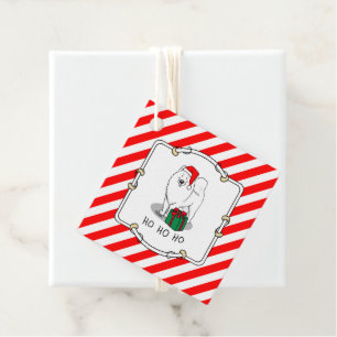 Christmas Santa Claus Hat Samoyed Dog Cute Favour Tags