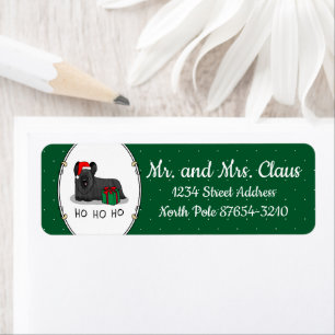 Christmas Santa Claus Hat Skye Terrier (black)