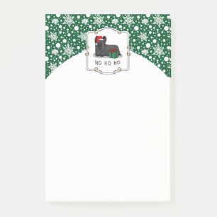 Christmas Santa Claus Hat Skye Terrier (black) Post-it Notes